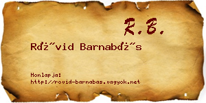 Rövid Barnabás névjegykártya