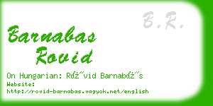 barnabas rovid business card